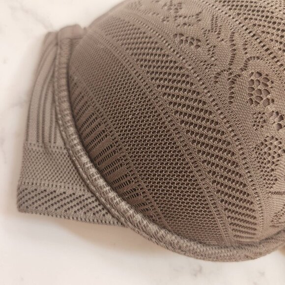 Thirdlove Everyday Lace Plunge Bra Grey Underwire T-Shirt Bra Size 36E - Picture 3 of 6